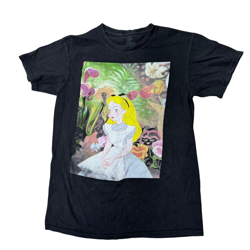 ALICE IN WONDERLAND BLACK VINTAGE S SMALL UNISEX DISNEY DISNEYLAND MOVIE SHIRT